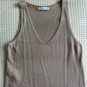 Mango Beige knit tank top